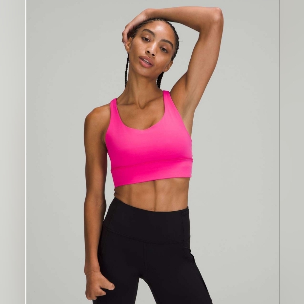 Lululemon Longline Energy Bra, Size 12, Sonic Pink